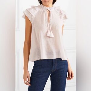 Ulla Johnson Blush Ruffled Tie-Neck Sleeveless Camisole sz M